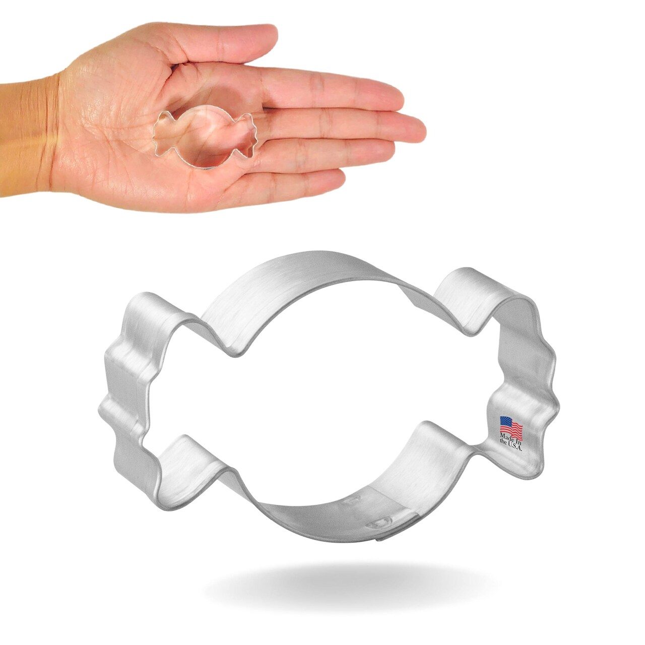 CookieCutter.com Mini Candy Wrapper 1.75 in Cookie Cutter Sweets Tin Plated Steel Made in USA